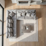 Sofá 4 Personas Atualittá en "L" Tela Gris Claro - 2.97M X 2.97M de Chaise Longue