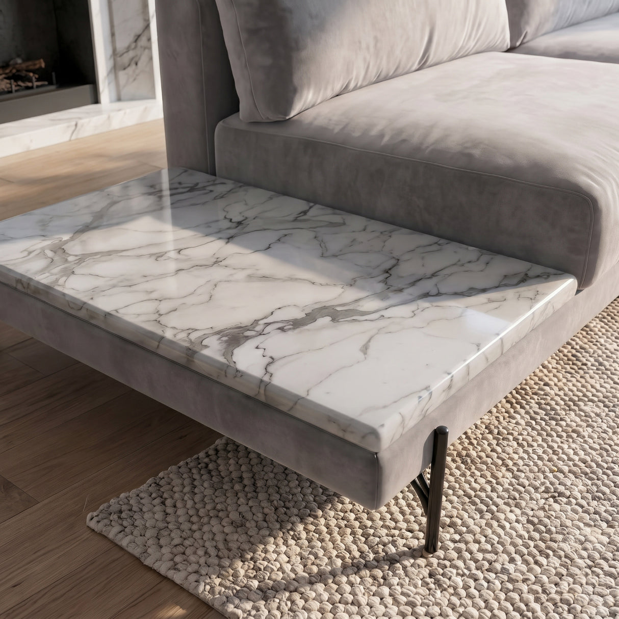Sofá Cobble con Mesa de Mármol