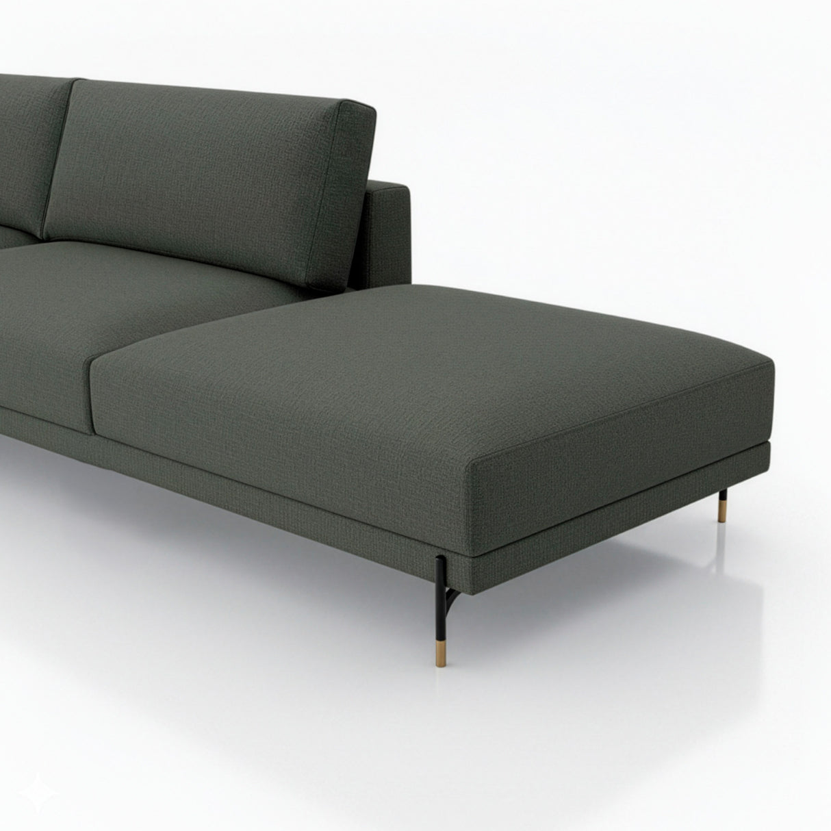 Sofá de terraza con pouf