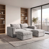 Sofá Modular 2 Cuerpos con 2 Poufs Conecta