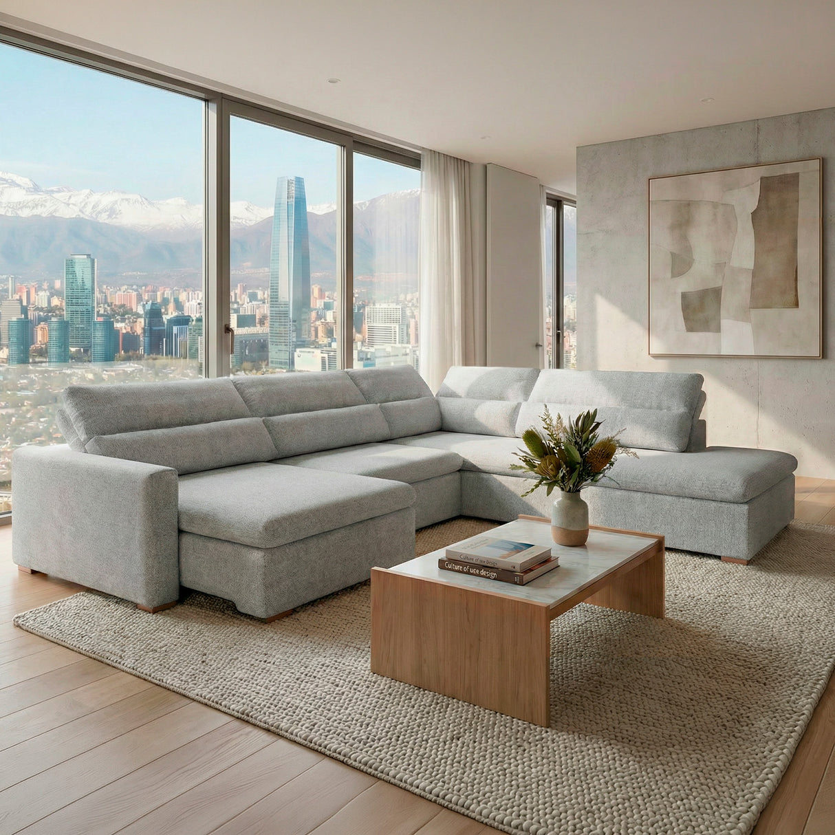 Sofá extensible y reclinable Dublin con Chaise Longue