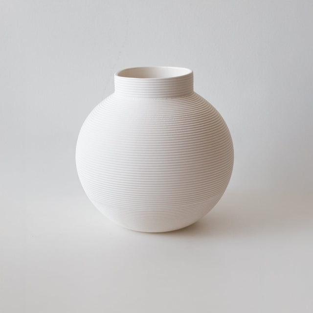 Florero de Cerámica Blanco Redondo Pequeño Kelida Porcelana