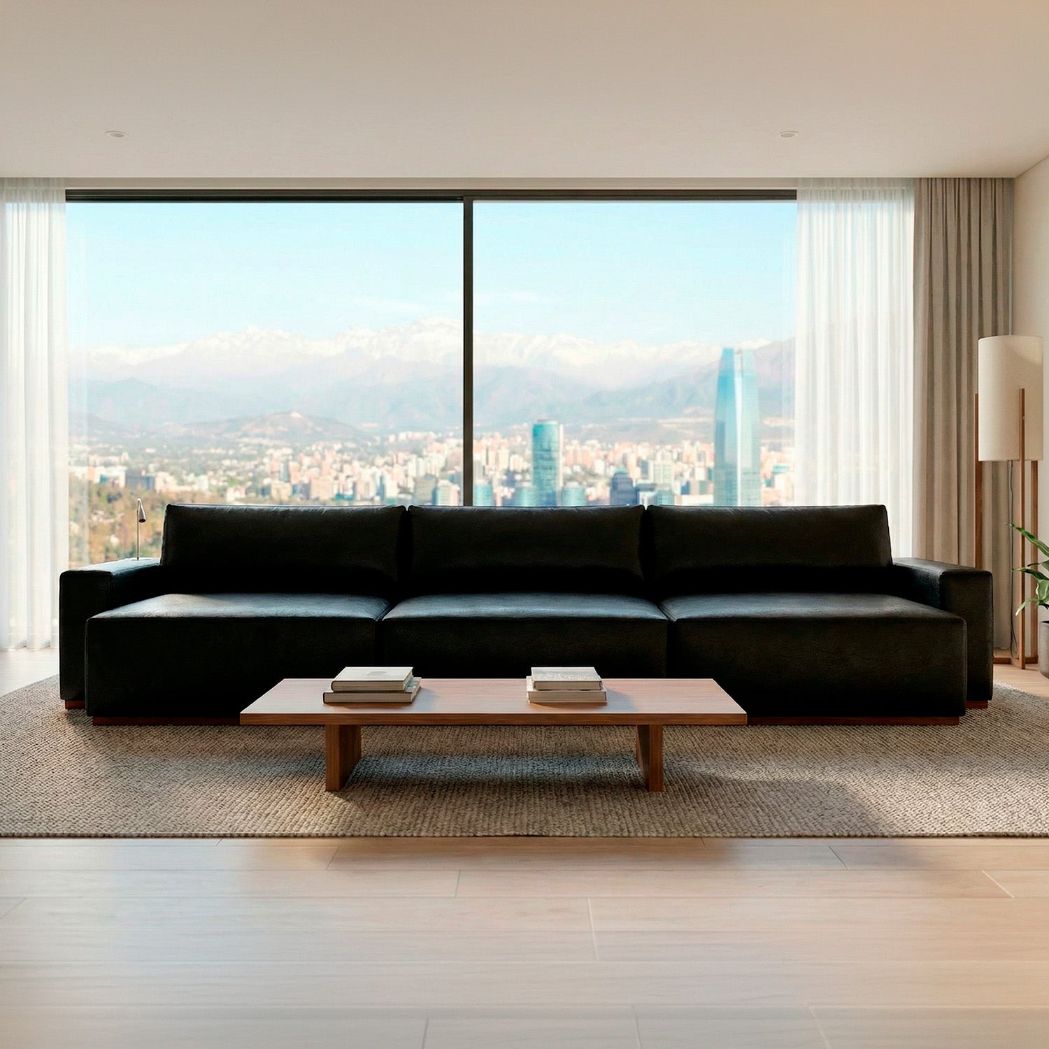 Sofá Extensible Imperial de Eco Cuero con Carga touch y Luminaria