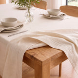 MANTEL  BORDE PICOT CREMA 180 x 350cm