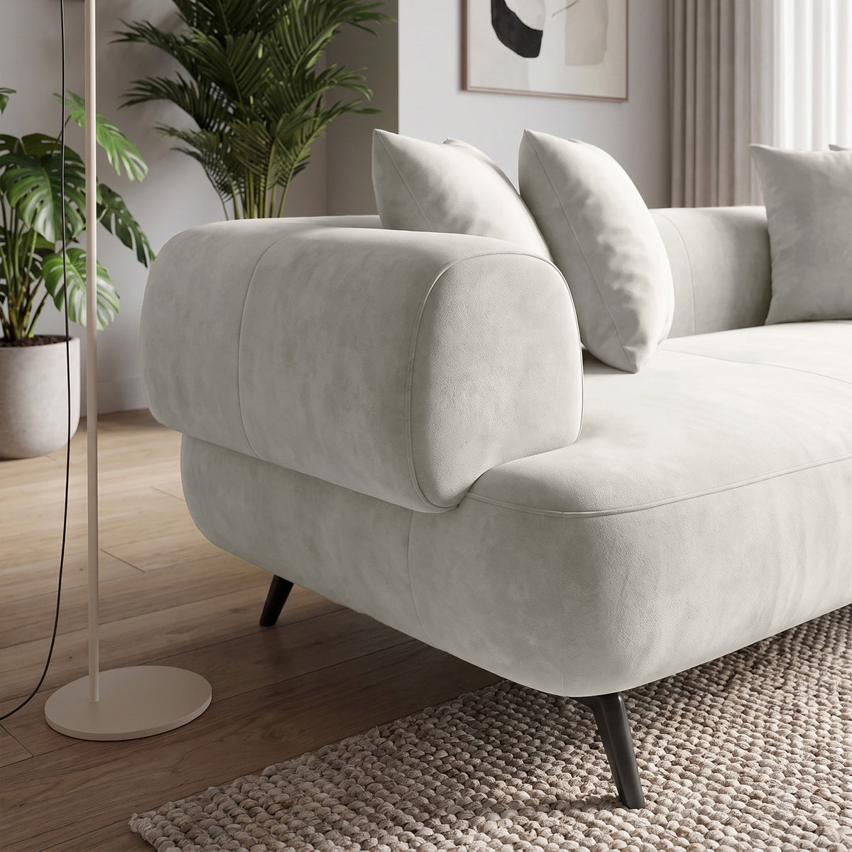 Sofá 2 cuerpos Marolo Tela Beige - 2.20m a Confección
