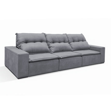 Sofá extensible de 3 cuerpos, con tela lino y de 3 cuerpos en 3/4.