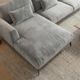 Sofá Seccional 3 Cuerpos Palace con Chaise Longue Izquierdo Tela Gris - 3.06m a Confección
