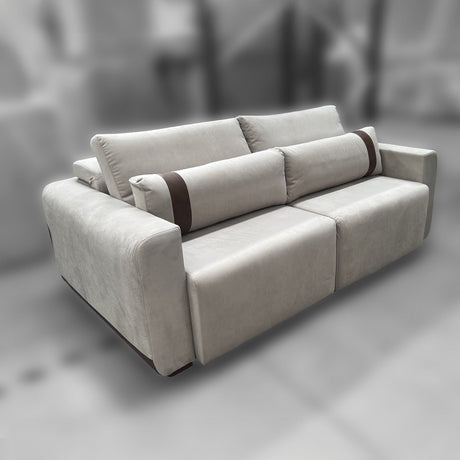 Sofa Rizzonte 1.96MT / Cream 2388 Ecocuero 6001 Outlet S/CAMBIO NI DEVOLUCIÓN Di Qualita