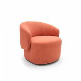 Poltrona giratoria color rojo salmón de tejido grueso