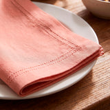 Set 4 servilletas 40 x 40cm picot rosado