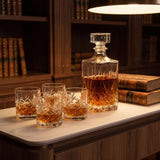 Set 4 vasos y botella whiskey