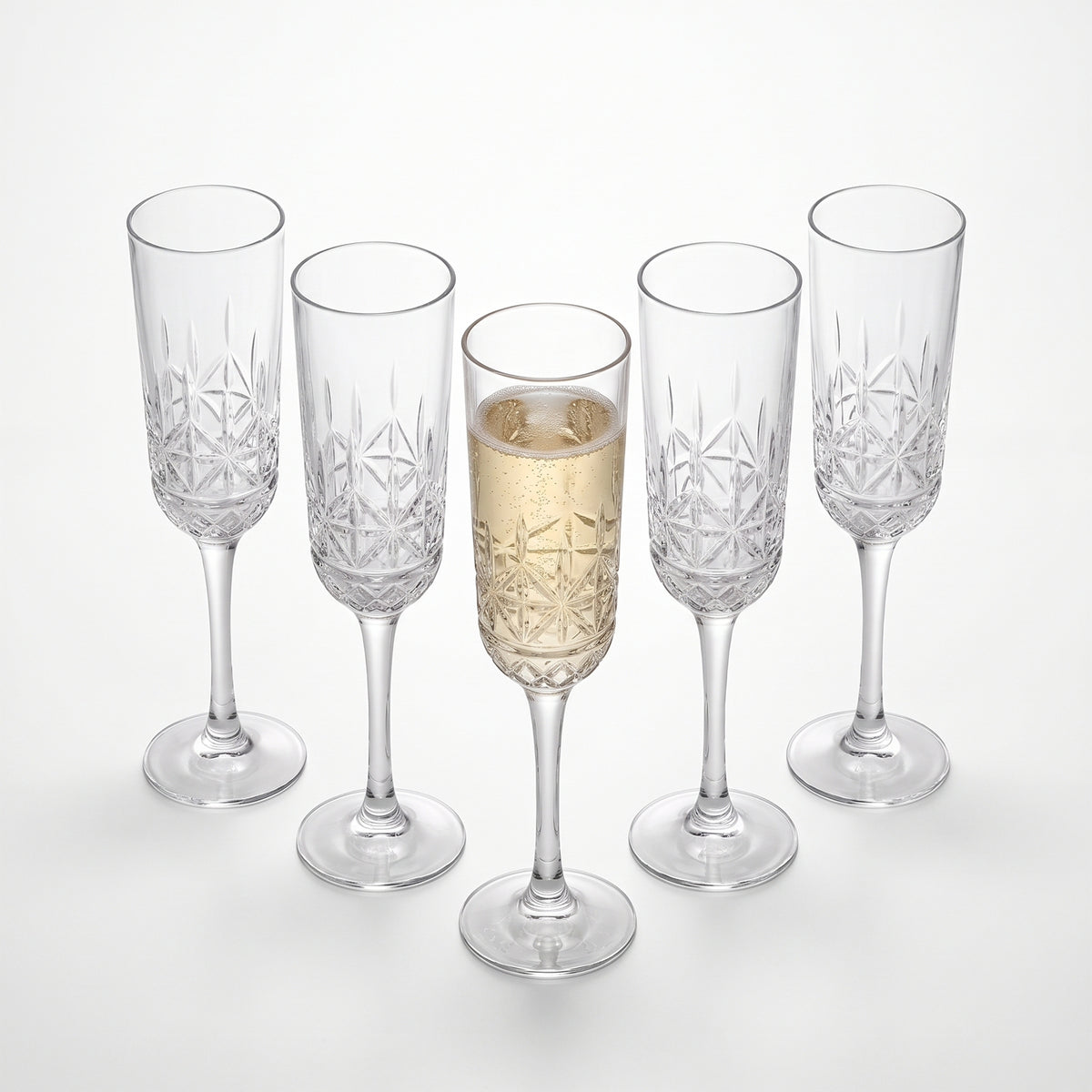 SET 6 COPAS E 181 ML TALLADAS HAPPYWARE