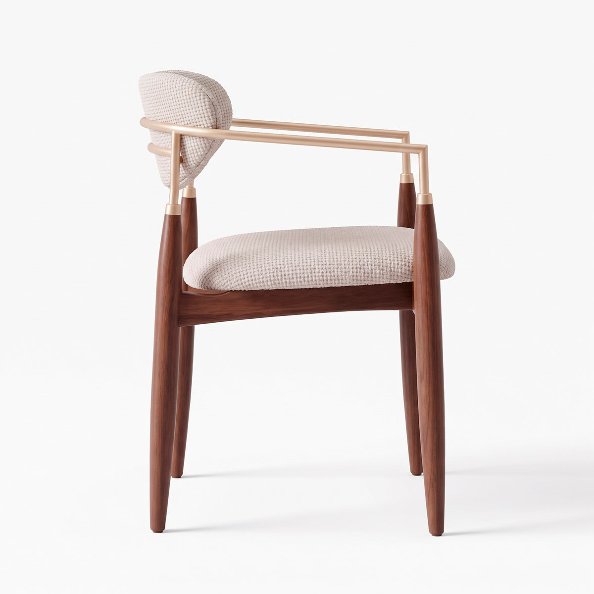 Silla Adara c/ brazo BR6032 / COR CASTAÑO / METAL CHAMPAGNE STOCK