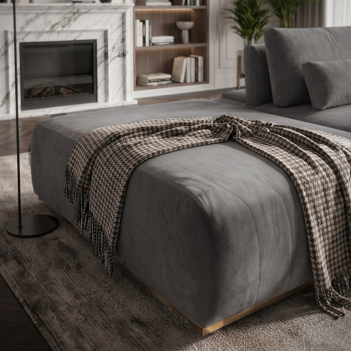 Sofá Modular 3 cuerpos Alba Tela Gris Oscuro - 3.00m a Confección