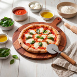 Set tabla 33 x 42cm y cortador de pizza Acacia