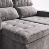 Sofá 2 cuerpos Extensible y Reclinable Toquio Stock Tela gris oscuro - 1.64MT