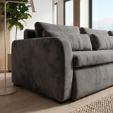 Sofá Modular 3 Cuerpos Treviso Tela Gris Oscuro - 2.98m a Confección