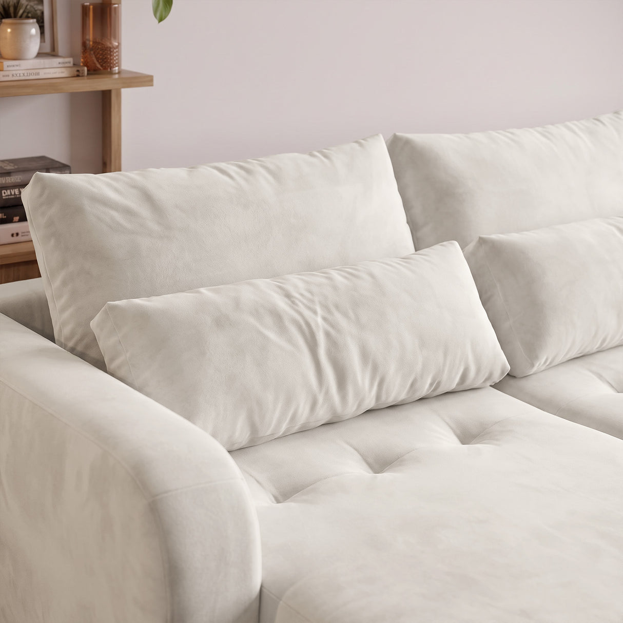 Sofá 2 cuerpos Zurich Tela Beige - 2.98m
