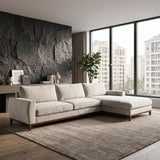 Sofá Seccional 3 Cuerpos Adesso con Chaise Longue Derecho Tela Beige - 3.90m a Confección