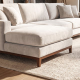 Sofá Seccional 3 Cuerpos Adesso con Chaise Longue Izquierdo Tela Beige - 3.60m a Confección