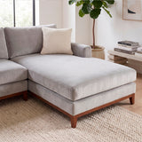 Sofá Seccional 3 Cuerpos Adesso con Chaise Longue Derecho Tela Gris Claro - 3.00m a Confección