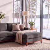 Sofá Seccional 3 Cuerpos Adesso con Chaise Longue Derecho Tela Gris Oscuro - 3.90m a Confección