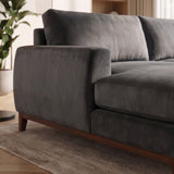 Sofá Seccional 3 Cuerpos Adesso con Chaise Longue Izquierdo Tela Gris Oscuro - 3.90m a Confección