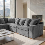 Sofá 4 Cuerpos Atualittá en "L" Tela Gris Oscuro - 2.97M x 2.97M  de Chaise Longue