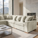 Sofá 4 Personas Atualittá en "L" Tela Beige - 2.77M X 2.77M de Chaise Longue