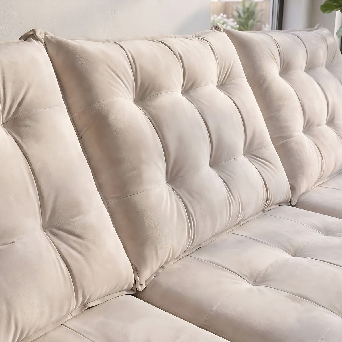 Sofá 3 Cuerpos Caribe Tela Beige - 3.39m a Confección