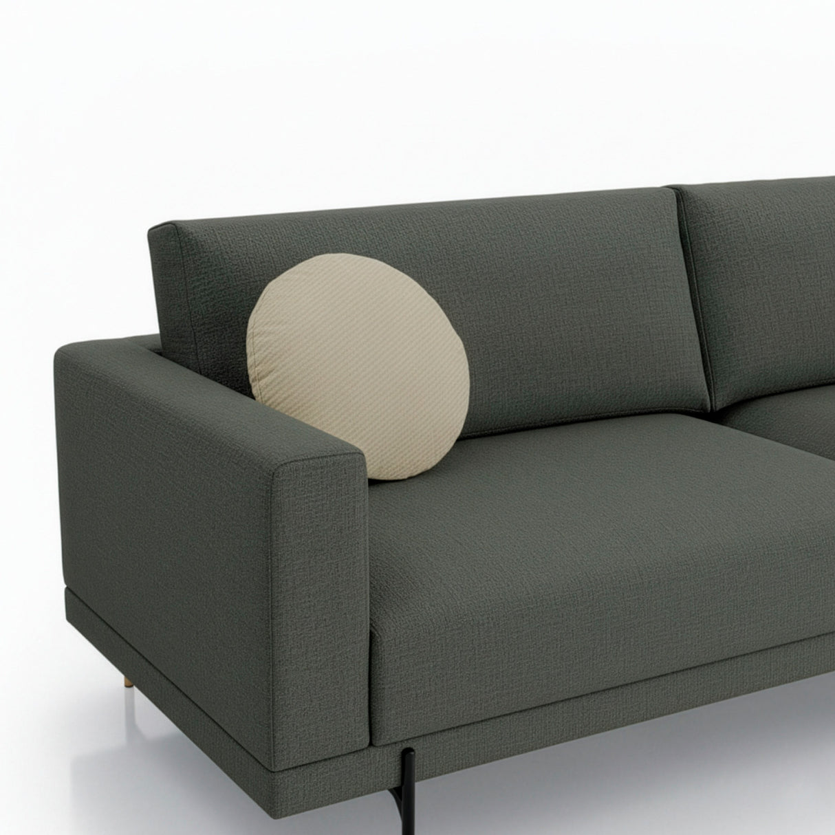 Sofá de terraza con pouf