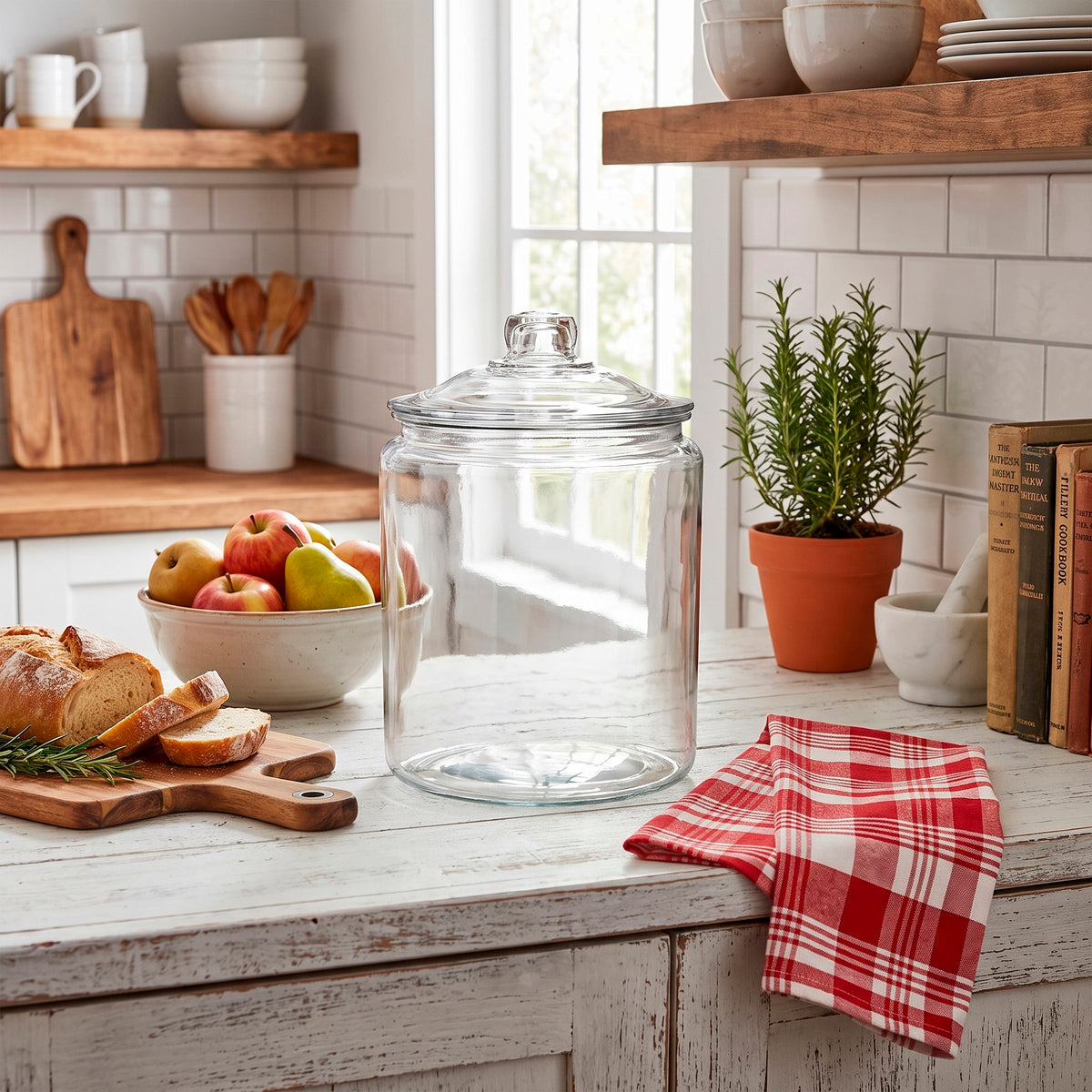 Frasco de vidrio con tapa 21cm