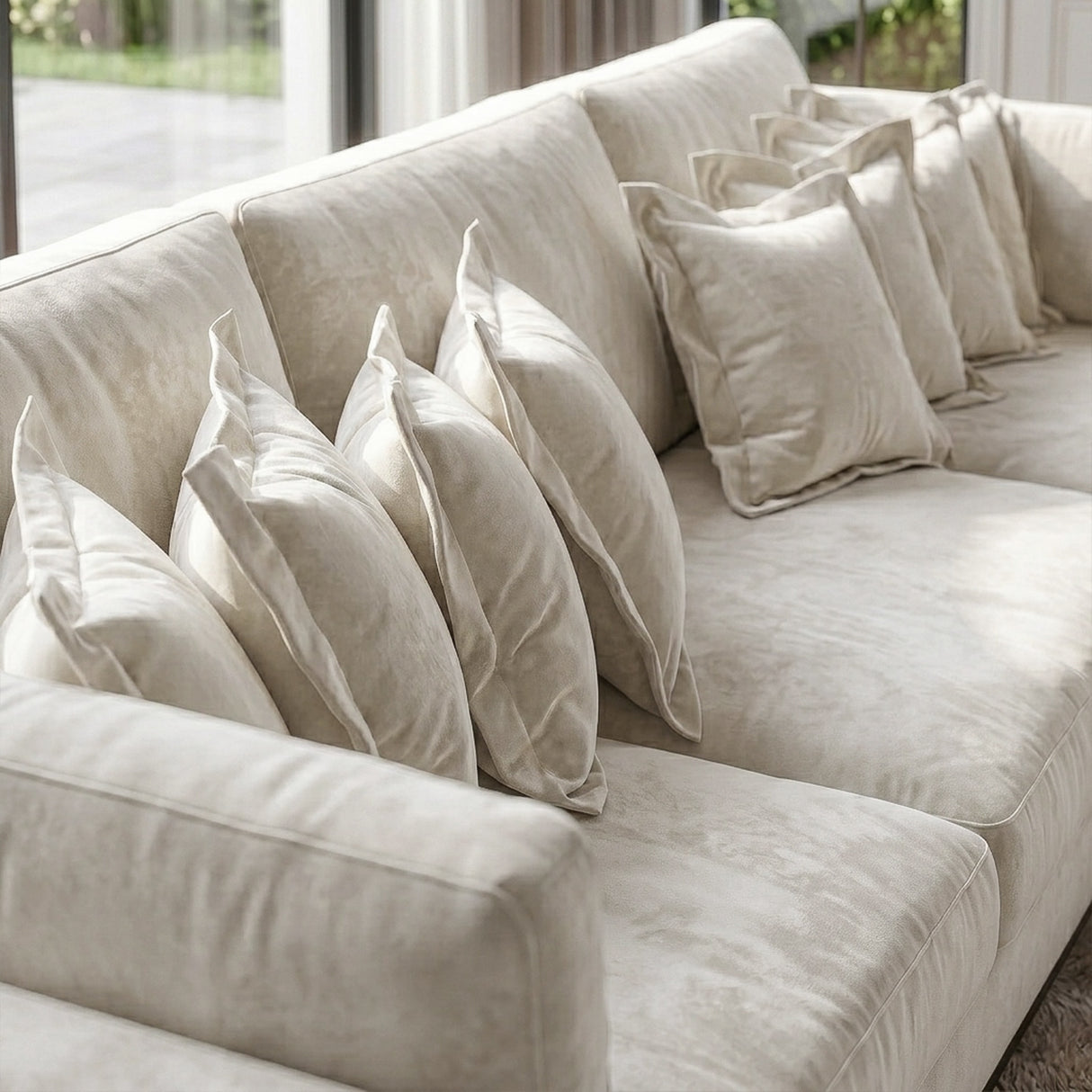 Sofá 3 Cuerpos Liberty con Chaise Longue Izquierda Tela Beige - 2.30m a Confección