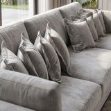 Sofá 3 Cuerpos Liberty con Chaise Longue Izquierdo Tela Gris Claro - 2.60m a Confección