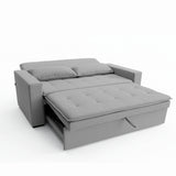 Sofá cama 2 cuerpos Londres con tela chenilla color gris claro