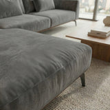 Sofá Seccional 3 Cuerpos Palace con Chaise Longue Izquierdo Tela Gris Oscuro - 3.36m a Confección
