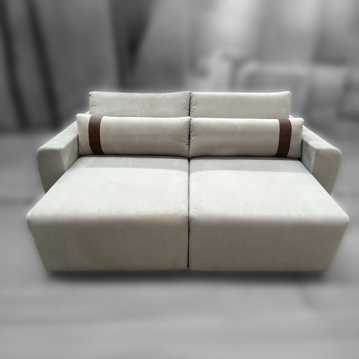 Sofa Rizzonte 1.96MT / Cream 2388 Ecocuero 6001 Outlet S/CAMBIO NI DEVOLUCIÓN Di Qualita