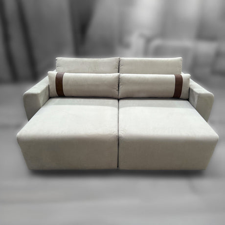 Sofa Rizzonte 1.96MT / Cream 2388 Ecocuero 6001 Outlet S/CAMBIO NI DEVOLUCIÓN Di Qualita