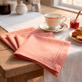 Set 4 servilletas 40 x 40cm picot rosado
