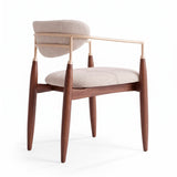 Silla Adara c/ brazo BR6032 / COR CASTAÑO / METAL CHAMPAGNE STOCK