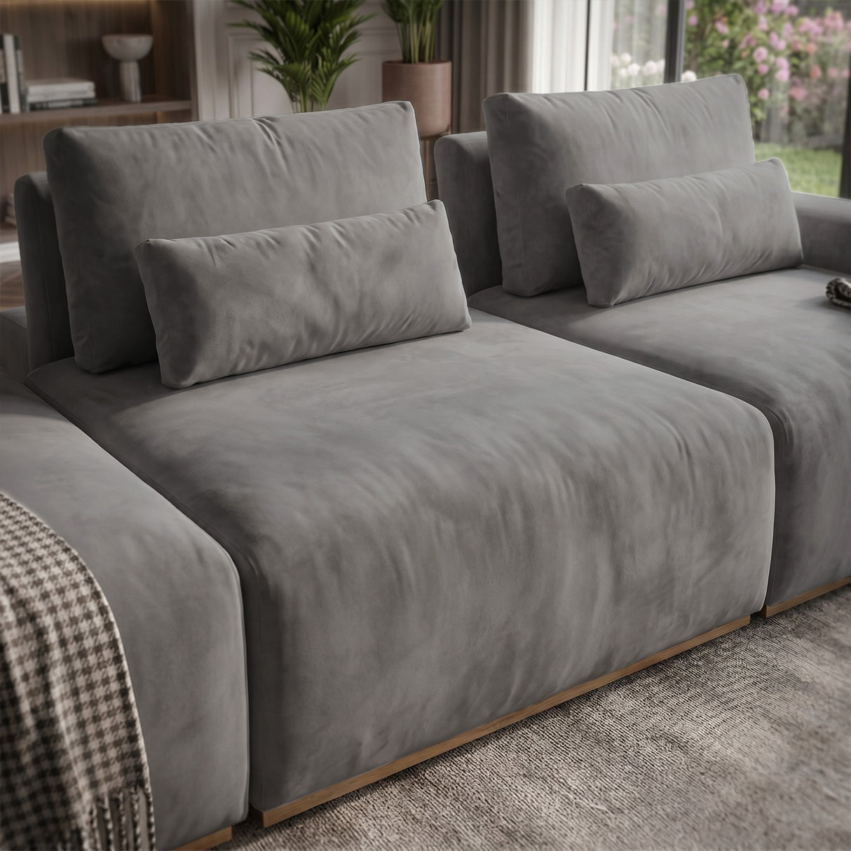 Sofá Modular 3 cuerpos Alba Tela Gris Oscuro - 3.00m a Confección