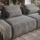 Sofá Modular 3 cuerpos Alba Tela Gris Oscuro - 3.00m a Confección
