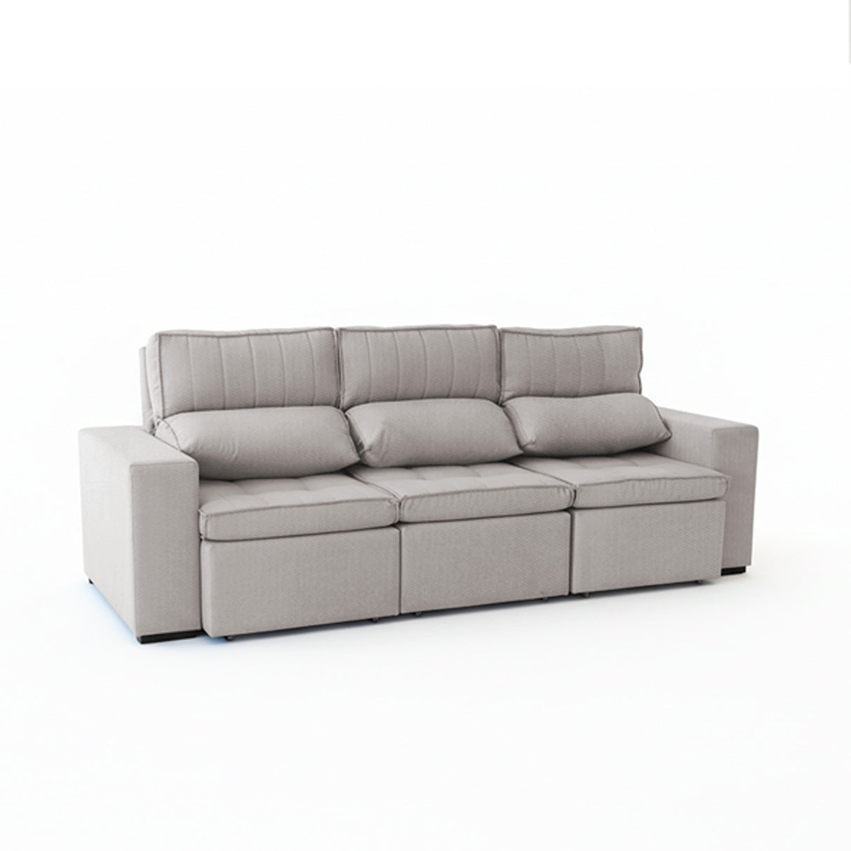 Sofá extensible y reclinable de 3 cuerpos tela chenille color café