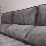 Sofá 3 cuerpos Toquio Tela Gris Oscuro - 2.84m