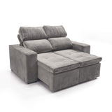 Sofá 2 cuerpos Extensible y Reclinable Toquio Stock Tela gris oscuro - 1.64MT