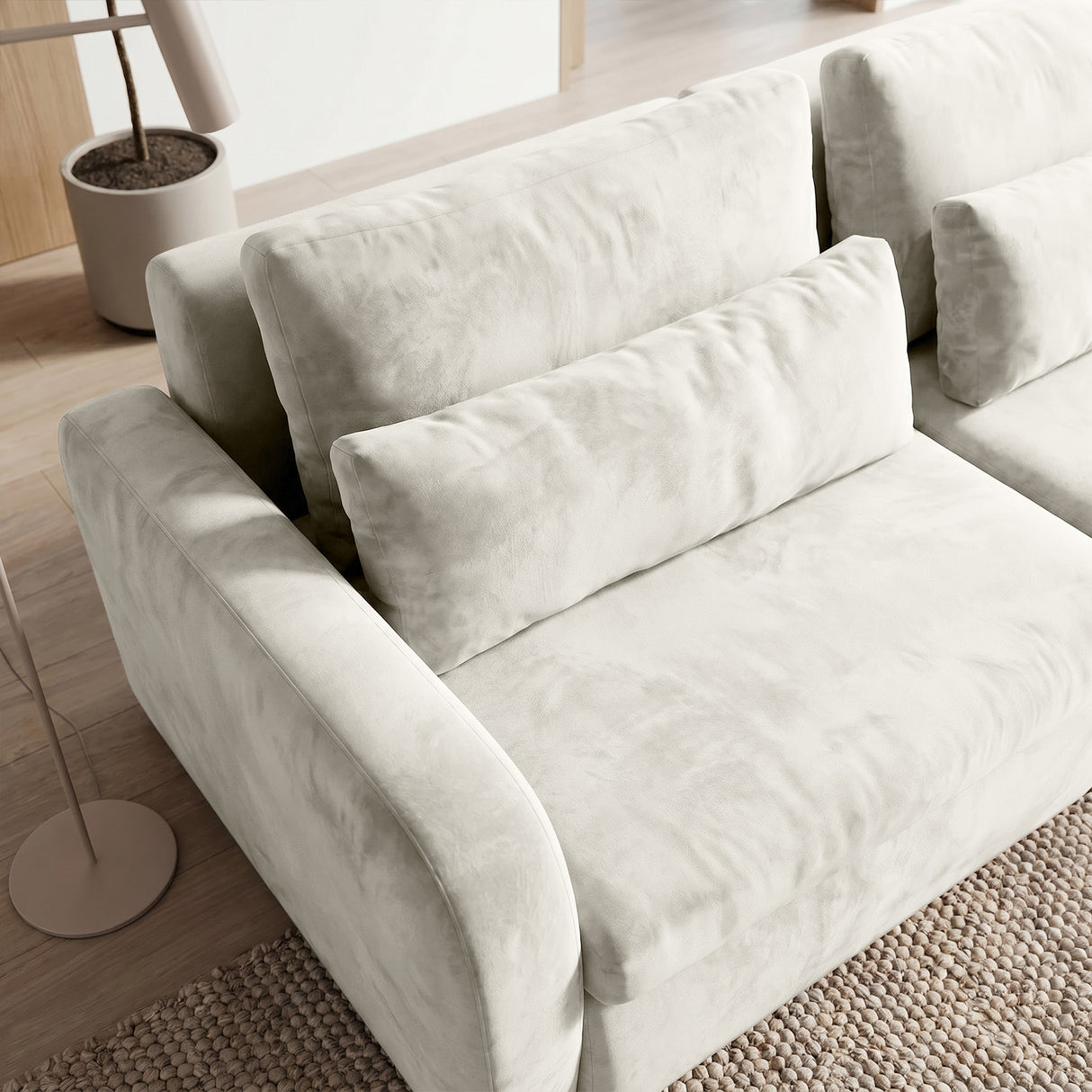 Sofá Modular 3 Cuerpos Treviso Tela Beige - 2.98m a Confección