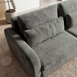 Sofá Modular 3 Cuerpos Treviso Tela Gris Oscuro - 2.98m a Confección