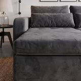 Sofá 3 cuerpos Zurich Tela Gris oscuro - 2.98m
