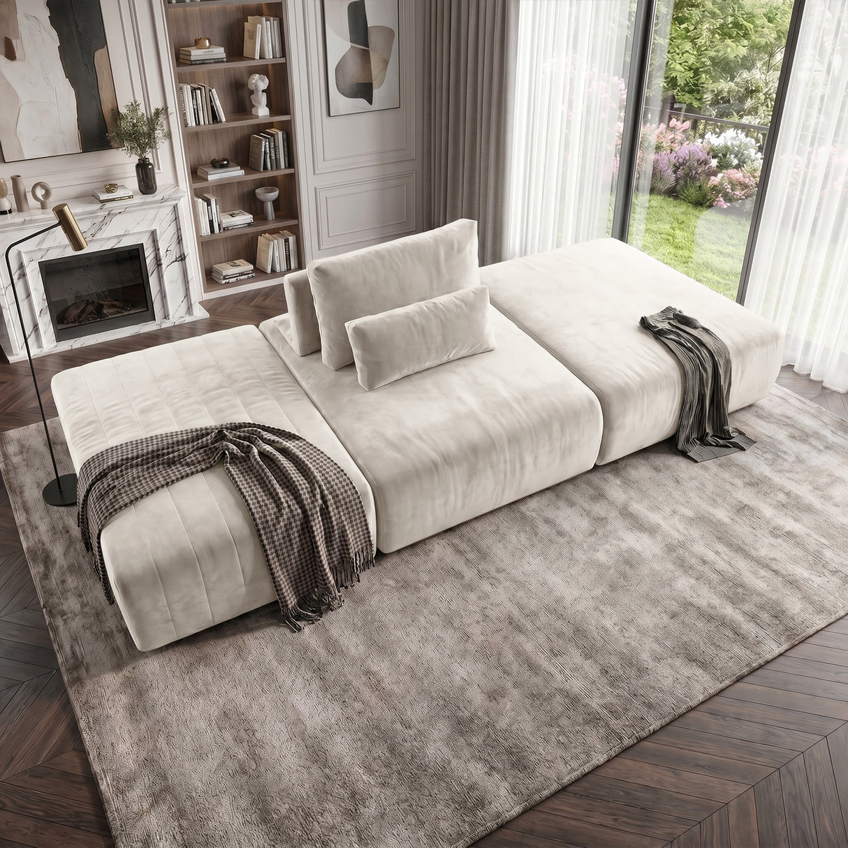 Sofá Modular 3 cuerpos Alba Tela Beige - 3.30m a Confección