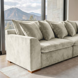 Sofá 4 Personas Atualittá en "L" Tela Beige - 2.77M X 2.77M de Chaise Longue